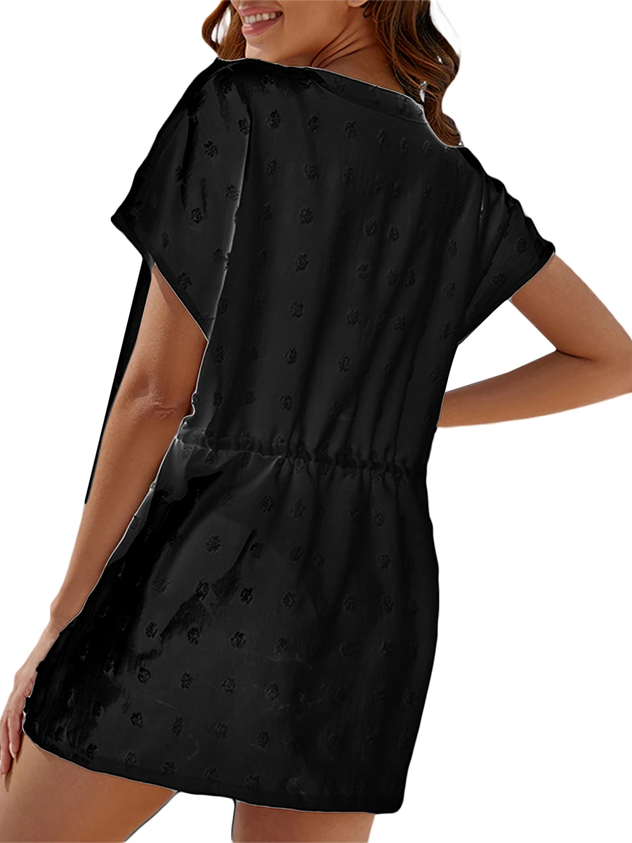 

Женский купальник с коротким рукавом и V-образным вырезом