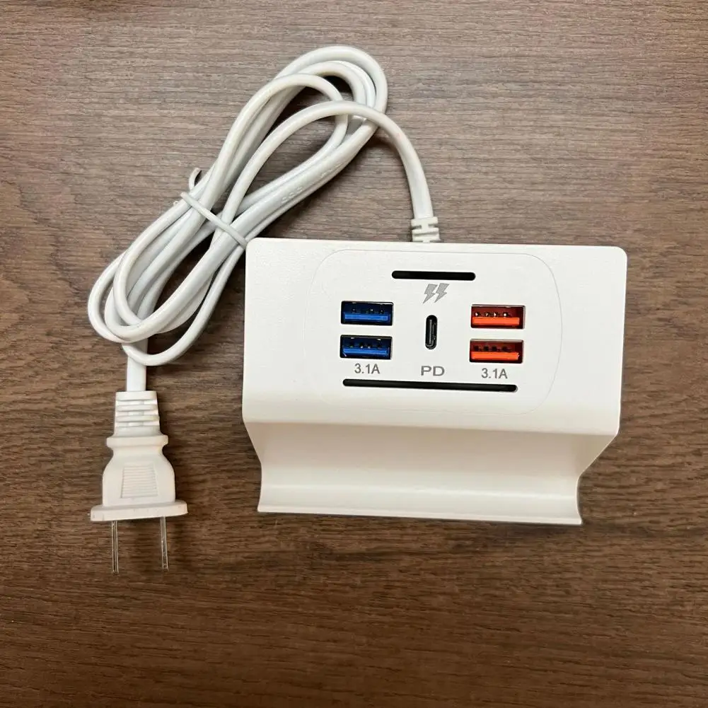 Compact  Practical USB Multi-port Charger with Phone Stand 3.1A Charger Socket Powerful