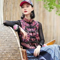 2022 flower embroidery qipao mandarin collar chinese vest traditional hanfu vest retro jacquard elegant lady vest tang suit