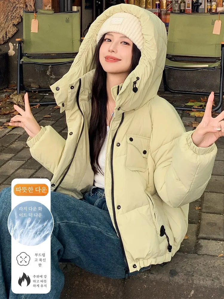 Новинка 2024 зимний пуховик женский маленький корейский свободный