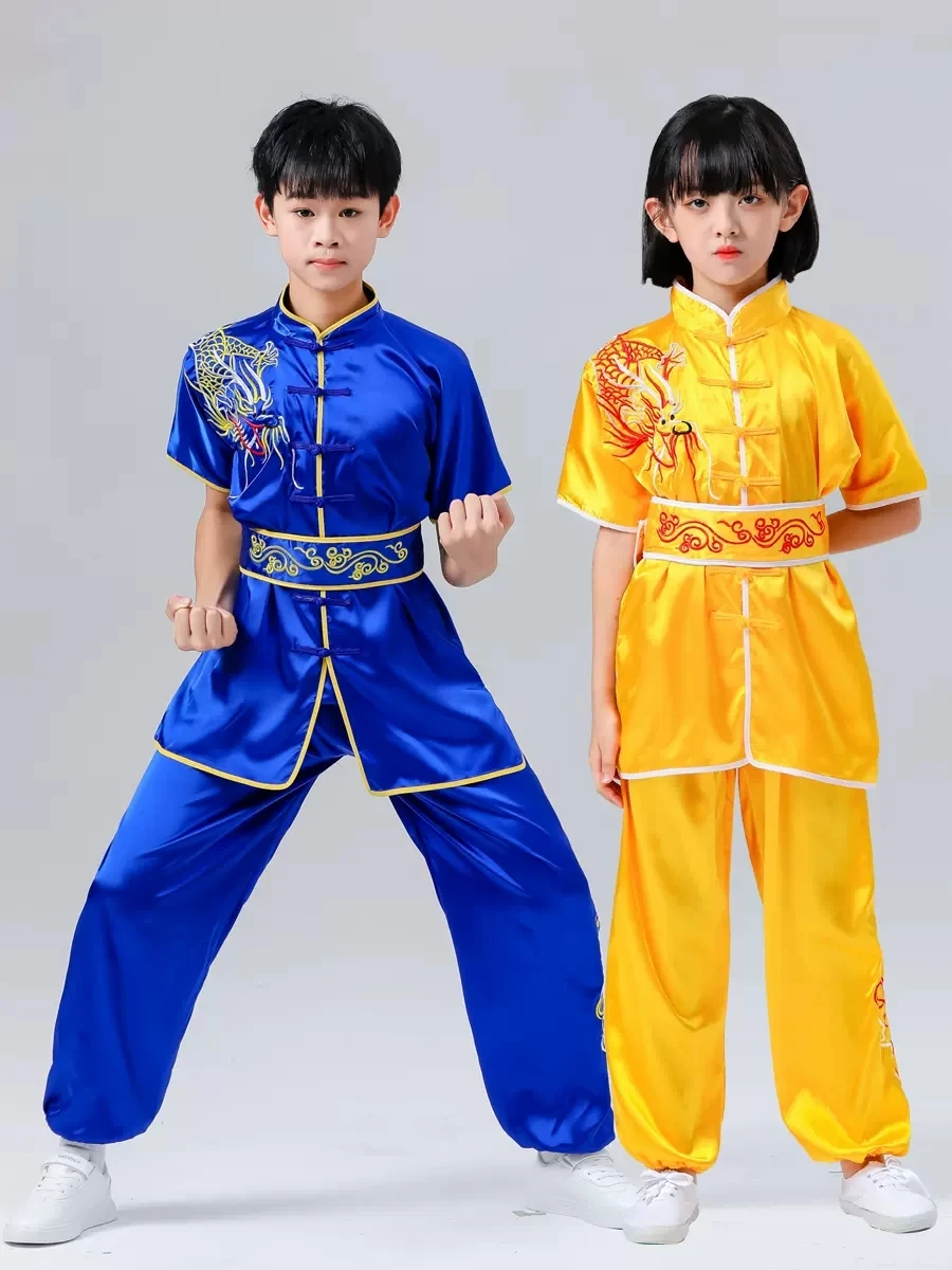 Традиционный китайский костюм кунг-фу 2024 Детская форма с вышивкой дракона