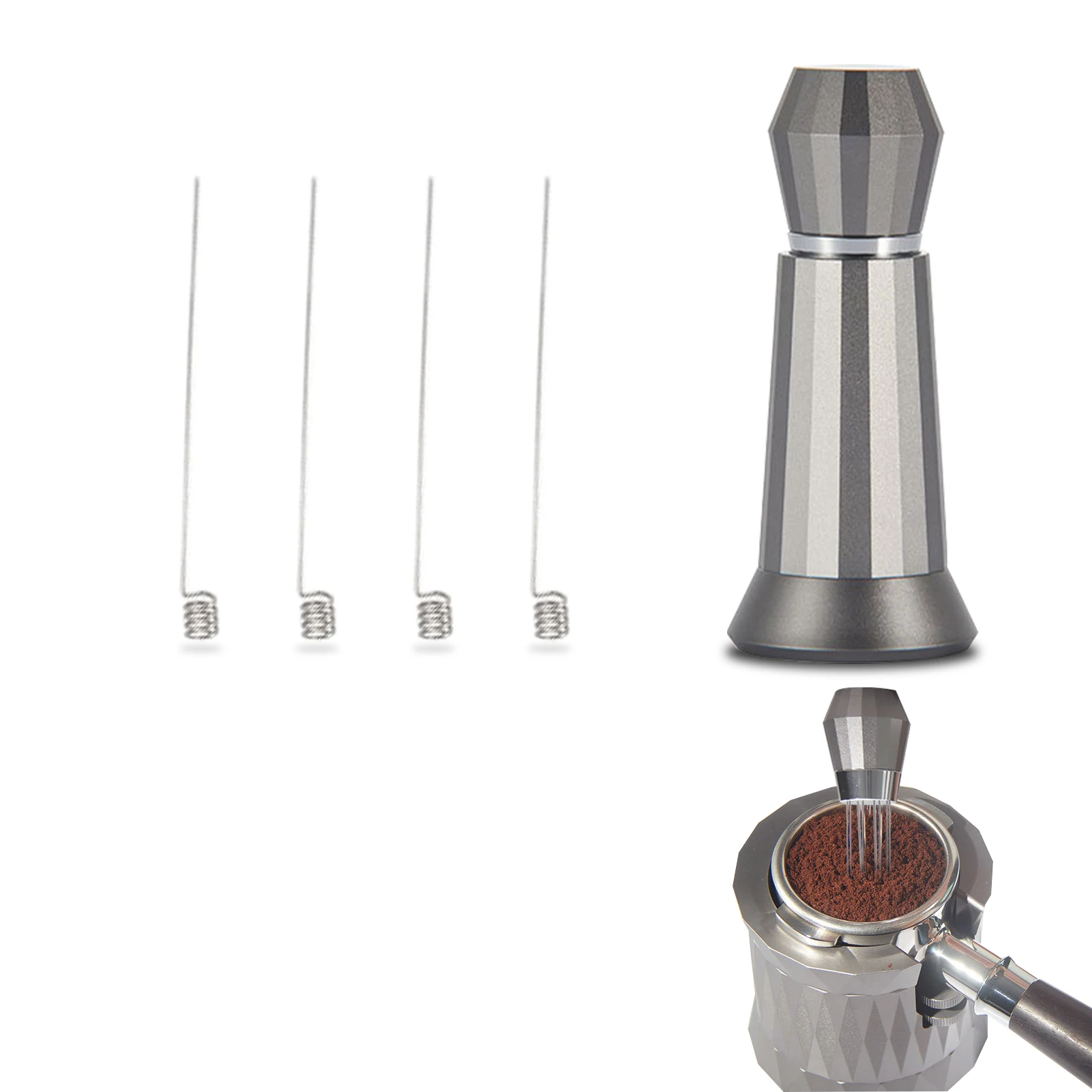 

Мешалка для кофе из нержавеющей стали, съемная игла, распределитель с подставкой, дизайн иглы, мешалка для распределения кофе с