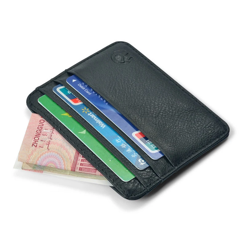

Card Case Purse Wallet Credit Card Organizer Card Holder Short First Layer Cowhide Leather Retro Thin Simplicity