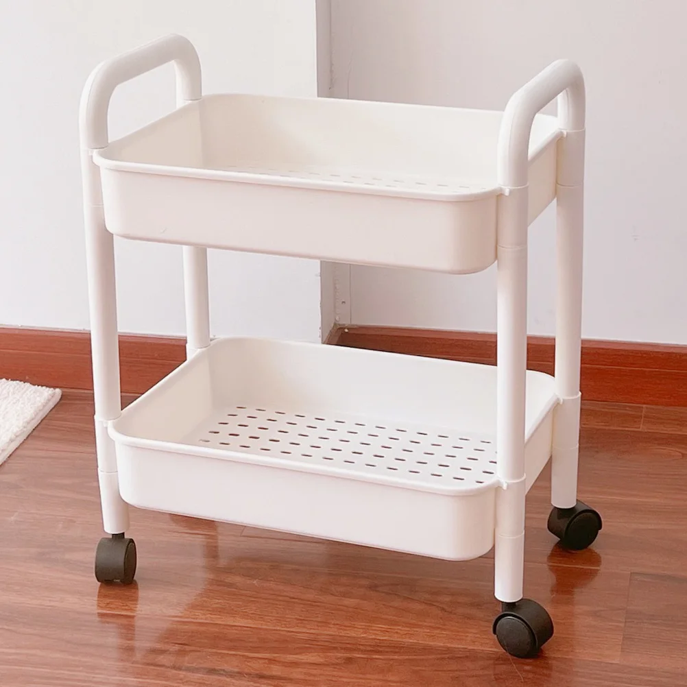 

Multi-Tier Rolling Utility Cart with Handle Multi-Functional Storage Trolley Office Storage Shelf