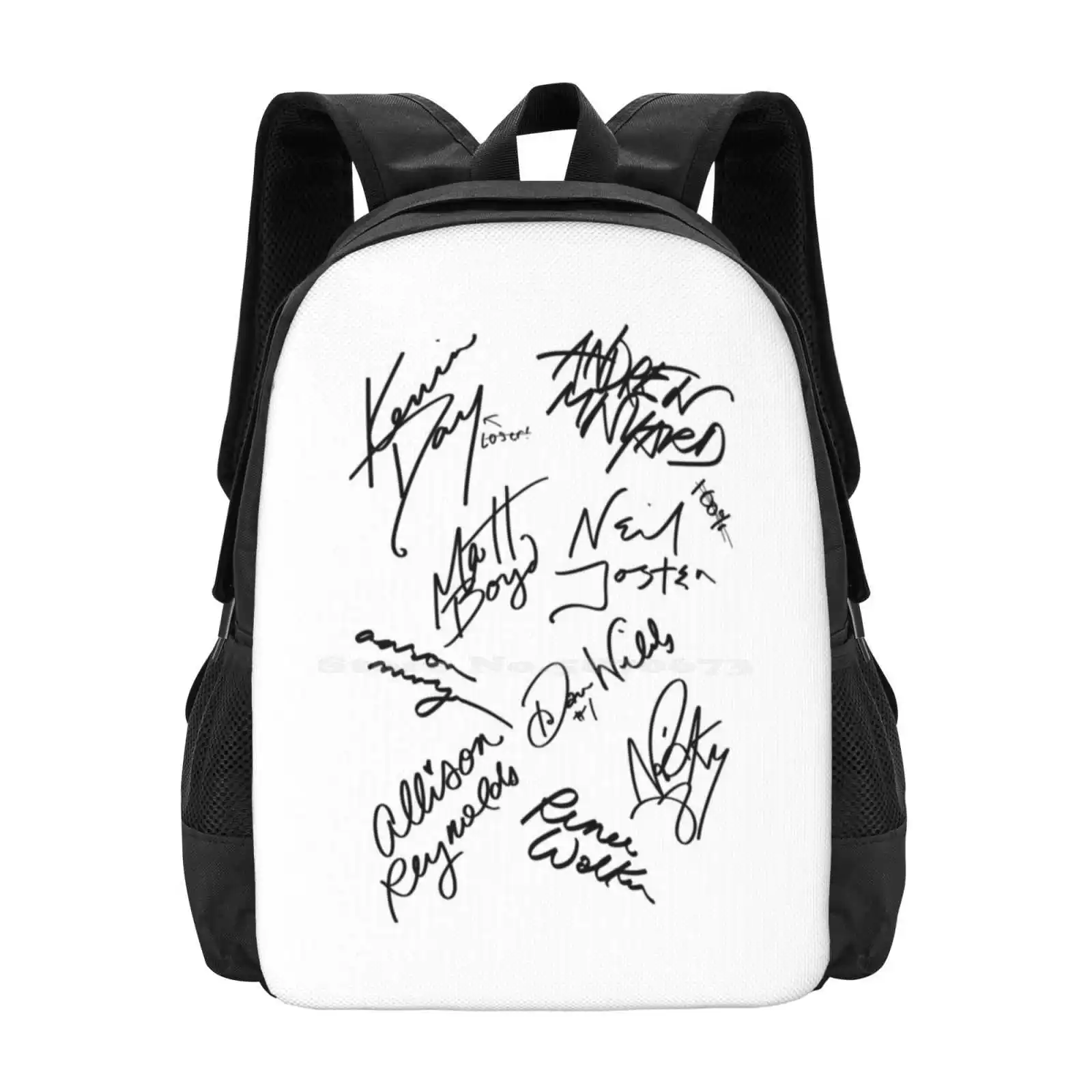 The Foxes’ Autographs Pattern Design Bagpack School Bags The Foxhole Court The Kings Men Nora Sakavic Neil Josten Andrew