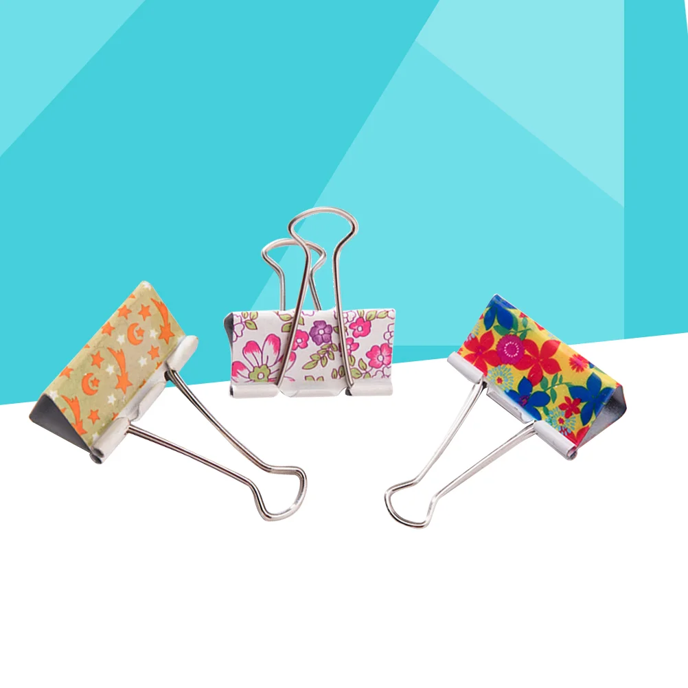 

24pcs Decorative Colorful Metal Binder Clips Notes Letter Paper Clip for Home School 32mm