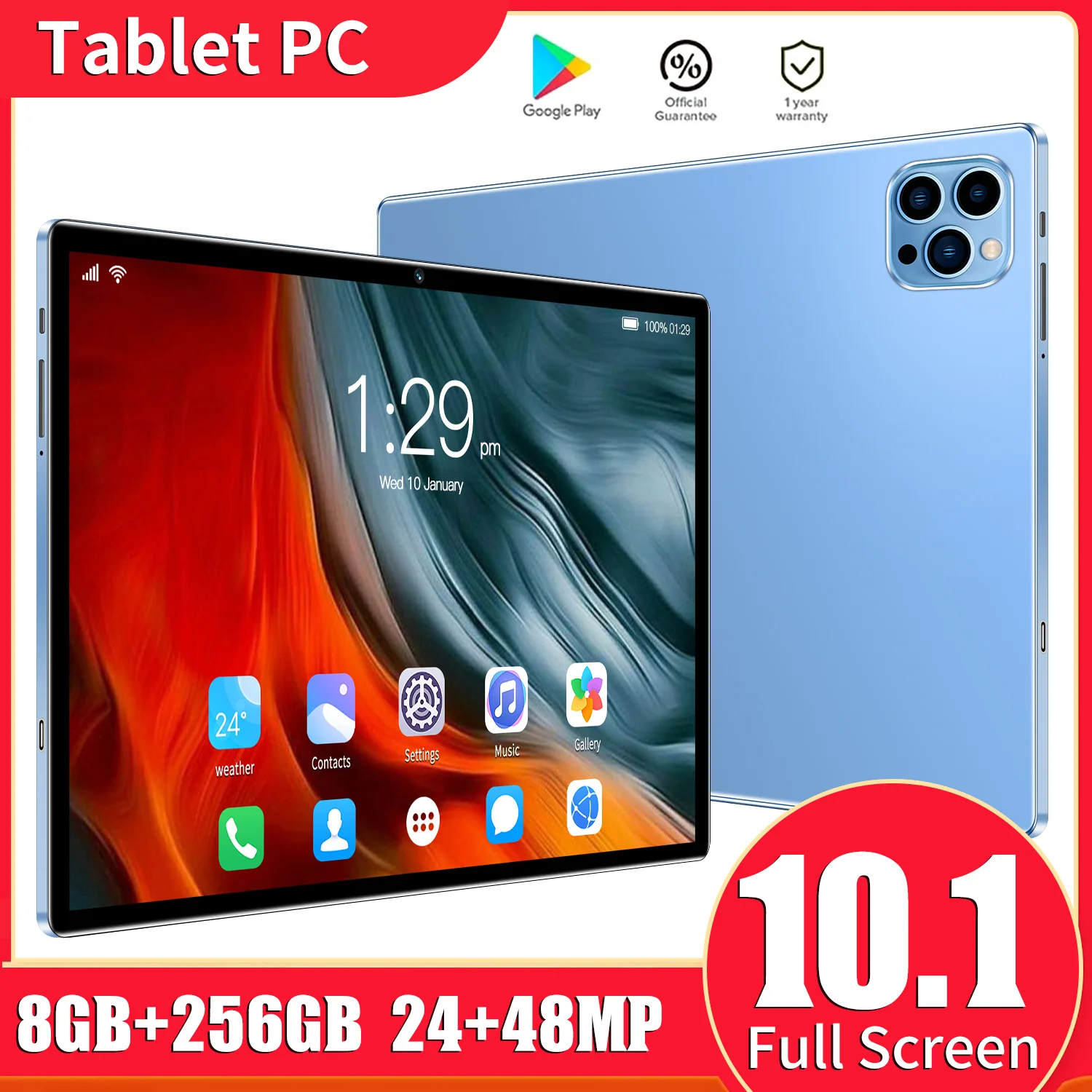 

【World Premiere】 Tab 13 Tablet Pad MTK Helio G85 Octa core 8GB+256GB 8000mAh 10.1'' FHD+ Display android 13MP Camera