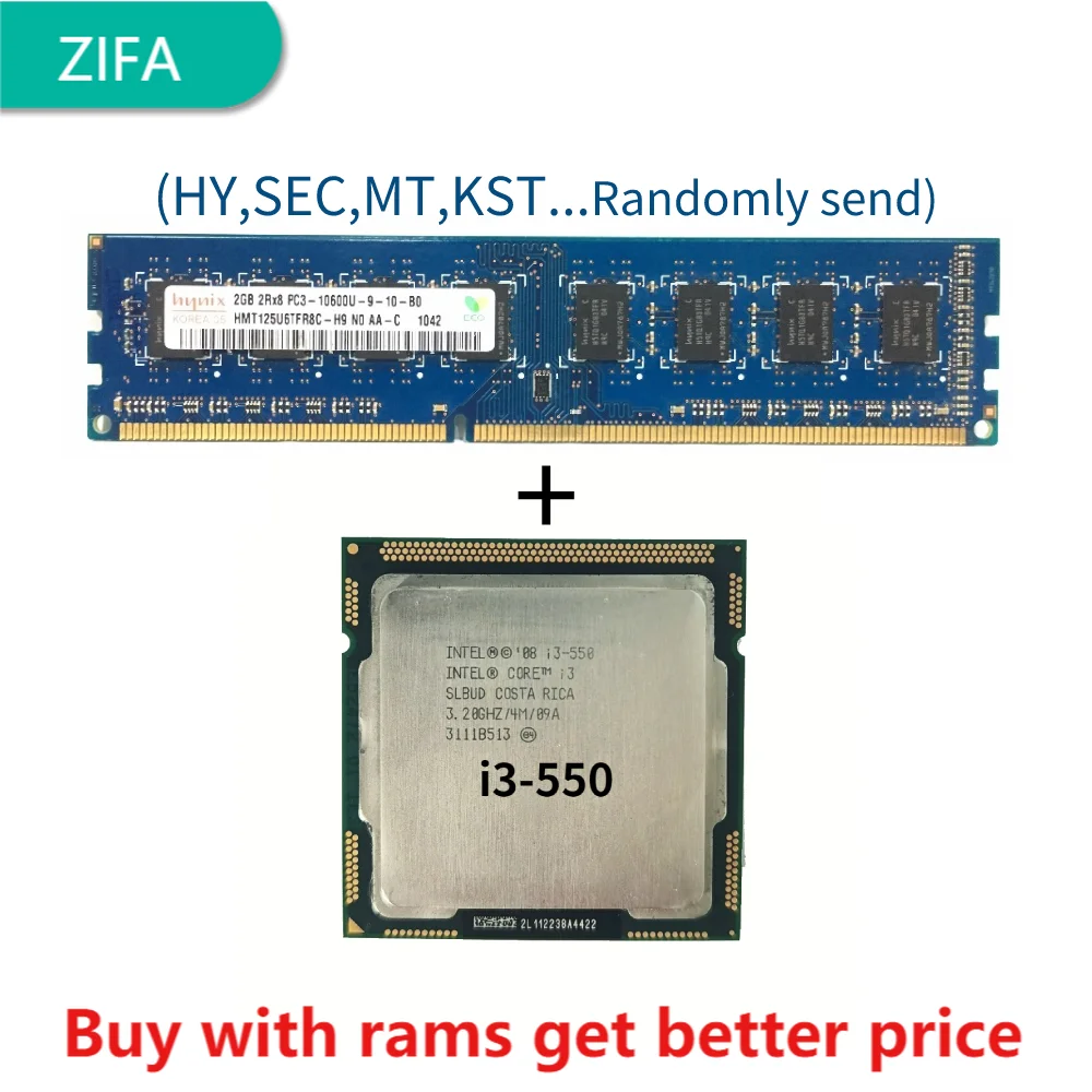 

DDR3 2G 1333Mhz with i3-550 LGA1156 Processor 3.2GHz /4MB Cache Desktop