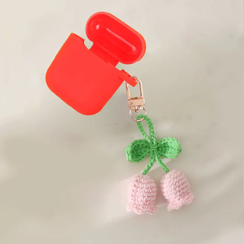 Брелок для ключей Женский вязаный крючком брелок с подвесками в виде цветов и - Фото №1