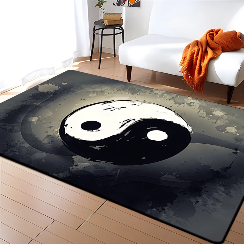 Modern Chinese Tai Chi Bagua Yin Yang Area Rug Living Room Carpet for Children Play Home Deco Floor Mat E-sports Chair Rugs