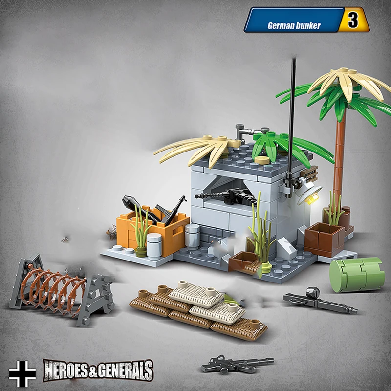 Конструктор Военный WW2 серии поле боя бронированный грузовик MOC автомобиль