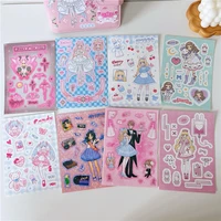 ins cartoon anime girl couple cute stickers sweet love gooka diy collage stationery decorative sticker laser scrapbooking kawaii