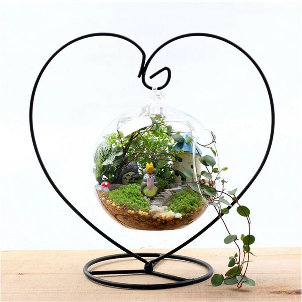 

2pcs Micro Landscape Heart Iron Stand Christmas Bauble Holder Bracket Xmas Gift For Kitchen/Bedroom Decor Garden Home Decor