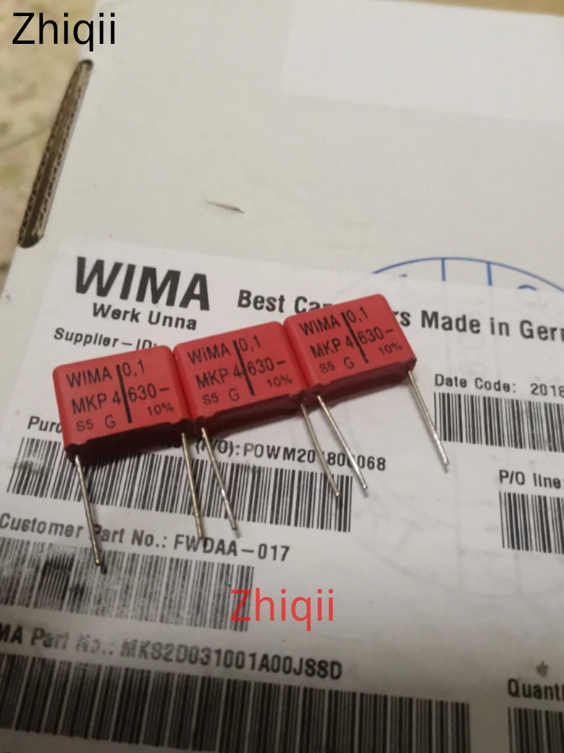 10 шт./20 шт. Оригинальный Новый 0 1 мкФ 630V немецкий WIMA Фильм конденсатор MKP4 630V0.1UF 104 P =
