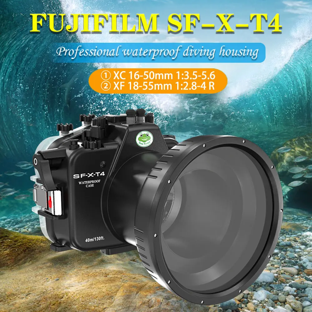 

Seafrogs Diving Case For Fujifilm X-T4 40M/130FT Underwater Camera Housing With Glass 6" Flat Port.18-55mm 16-50mm 16-55mm