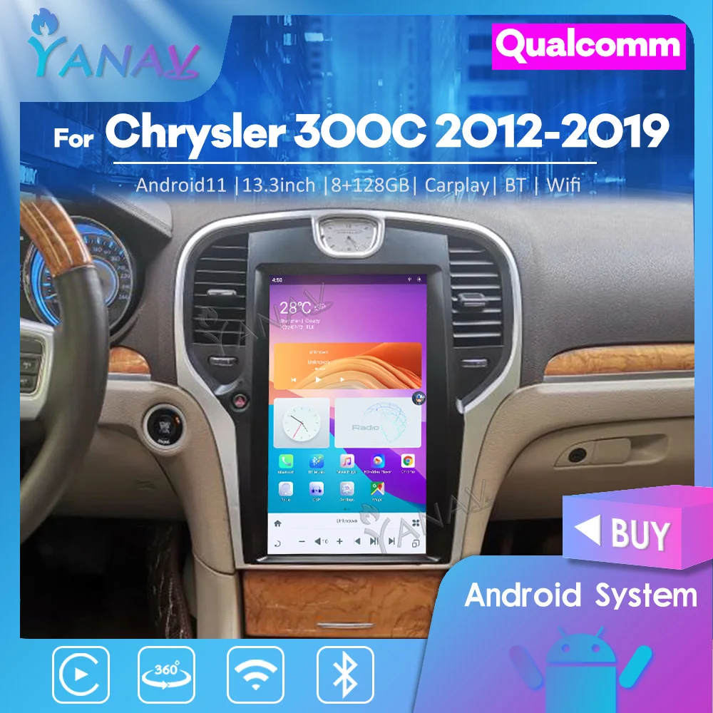 

Android 11 8G 128GB Car Radio For Chrysler 300C 2012-2019 Stereo Receiver 13.3 Inch Telsa Car GPS Navigation Multimedia Player