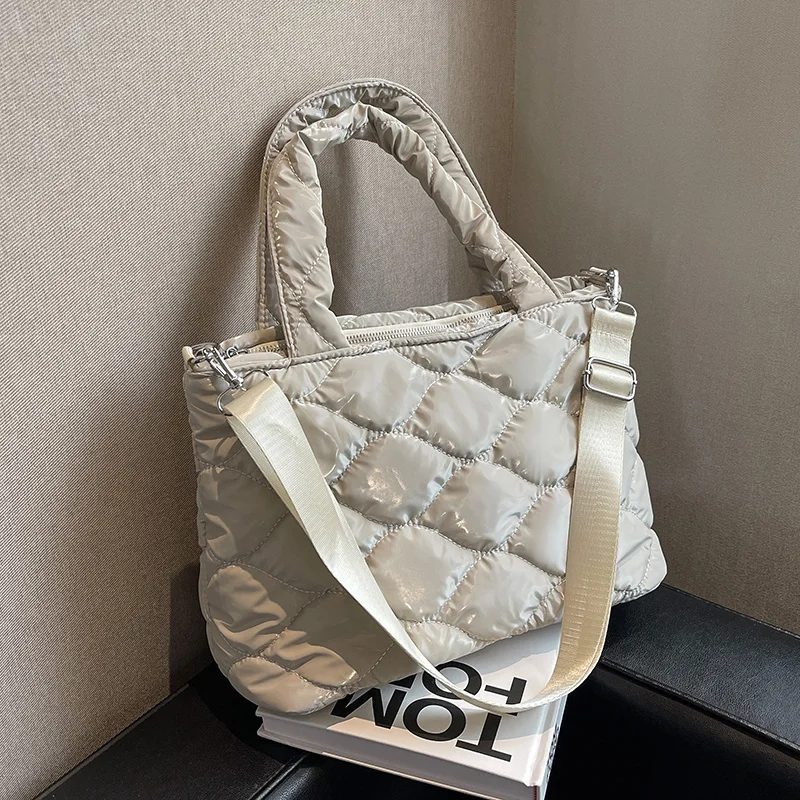 

Повседневная сумка для женщин, новинка 2022, зимняя тканевая хозяйственная сумка-тоут для покупок, Женская однотонная тканевая сумка через плечо