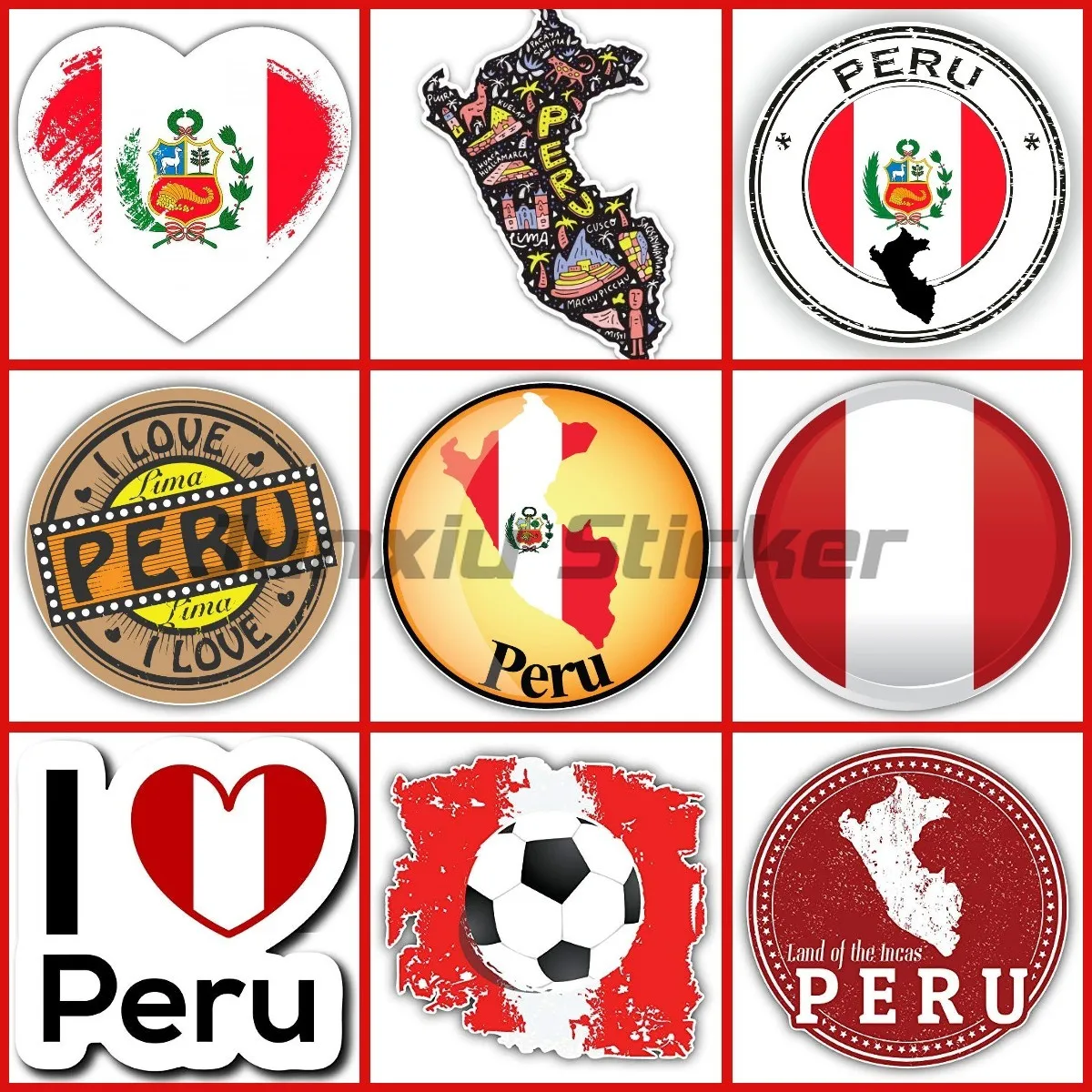 

PERU Car Assessoires Stickers Waterproof Windshield Windows Door Motorcycle Van Bike Laptop Wall Room Racing Helmet Decals