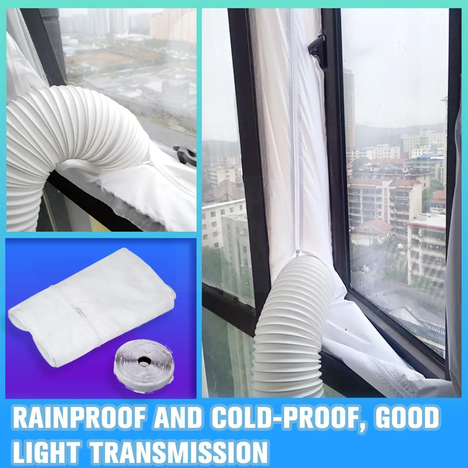 

3/4M Universal Air Lock Window Seal Cloth Plate Hot Airs Stop Conditioner Outlet Window Sealing Kit For Mobile Air Conditio C9W8