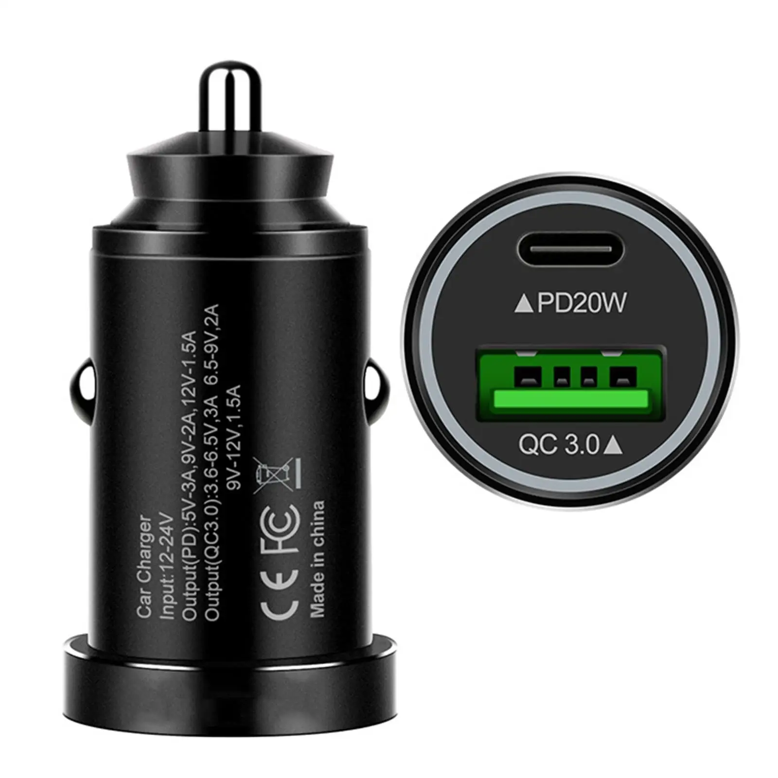 

Автомобильное зарядное устройство USB QC 3,0, быстрая зарядка, Тип C, PD зарядное устройство, адаптер 48 Вт PD + QC, автомобильное зарядное устройство ...