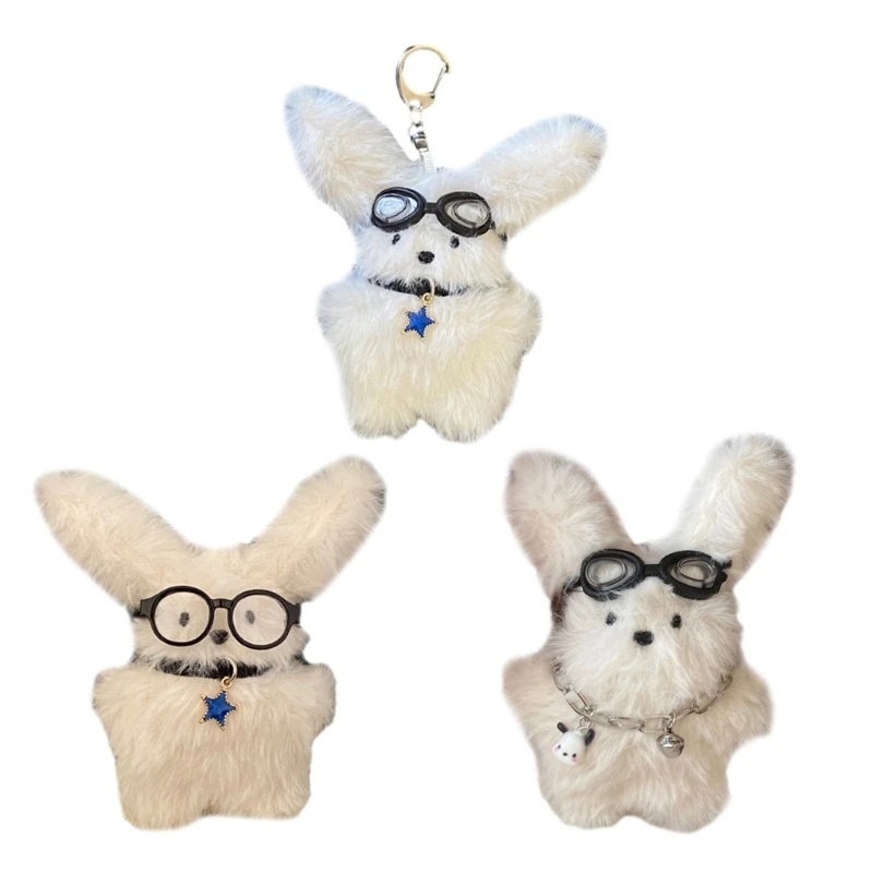 

Long-Haired Rabbit Animal Dolls Bag Keychain Niche Plush Keys Chain