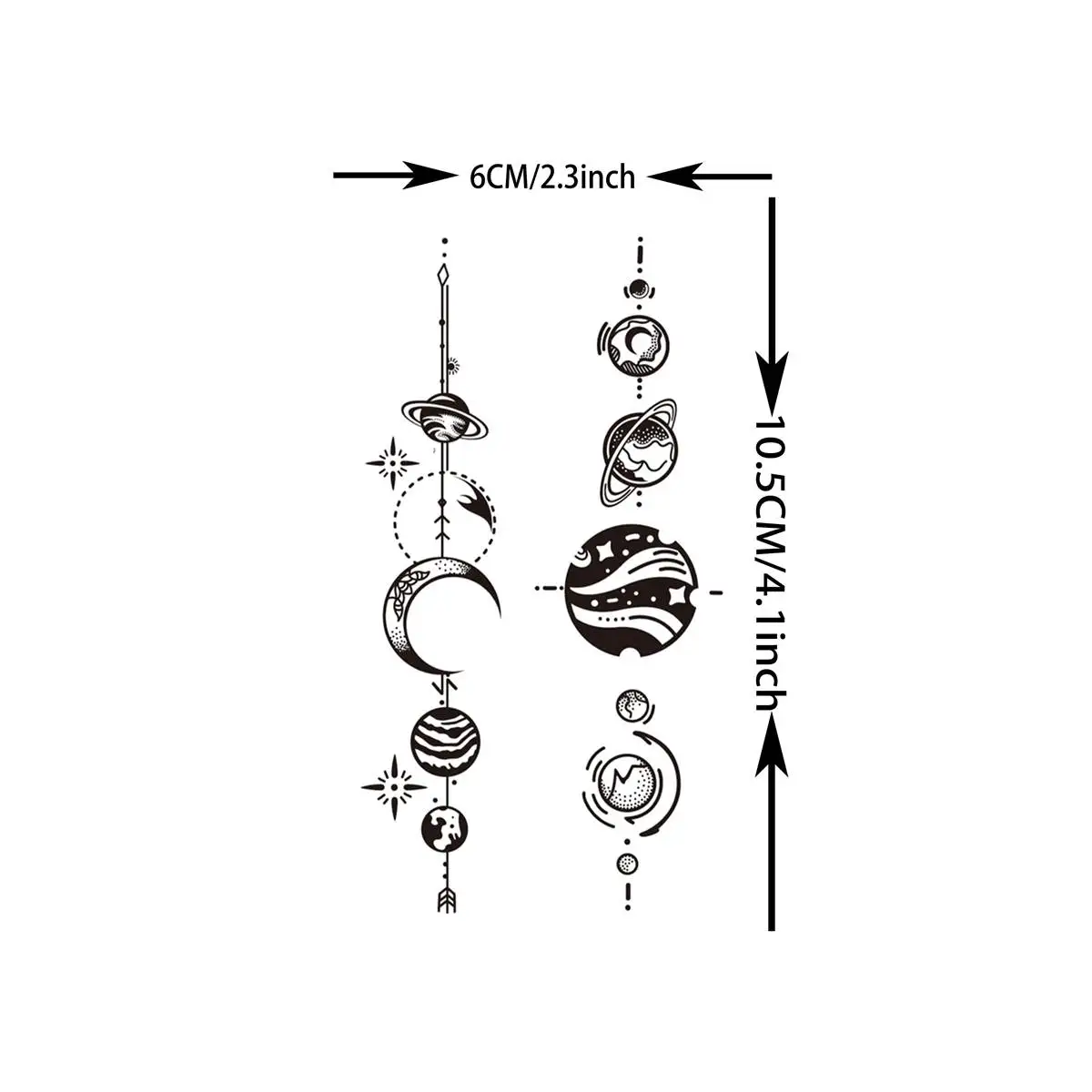 Набор космических временных татуировок для мужчин и женщин