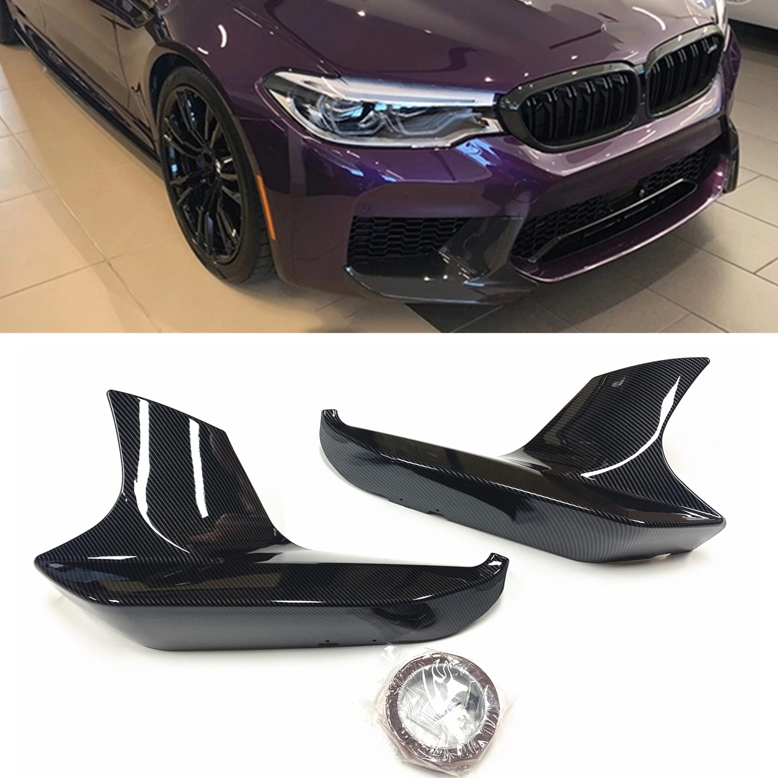 Передний бампер для BMW F90 M5 2018-2022 боковой разветвитель крышка из углеродного