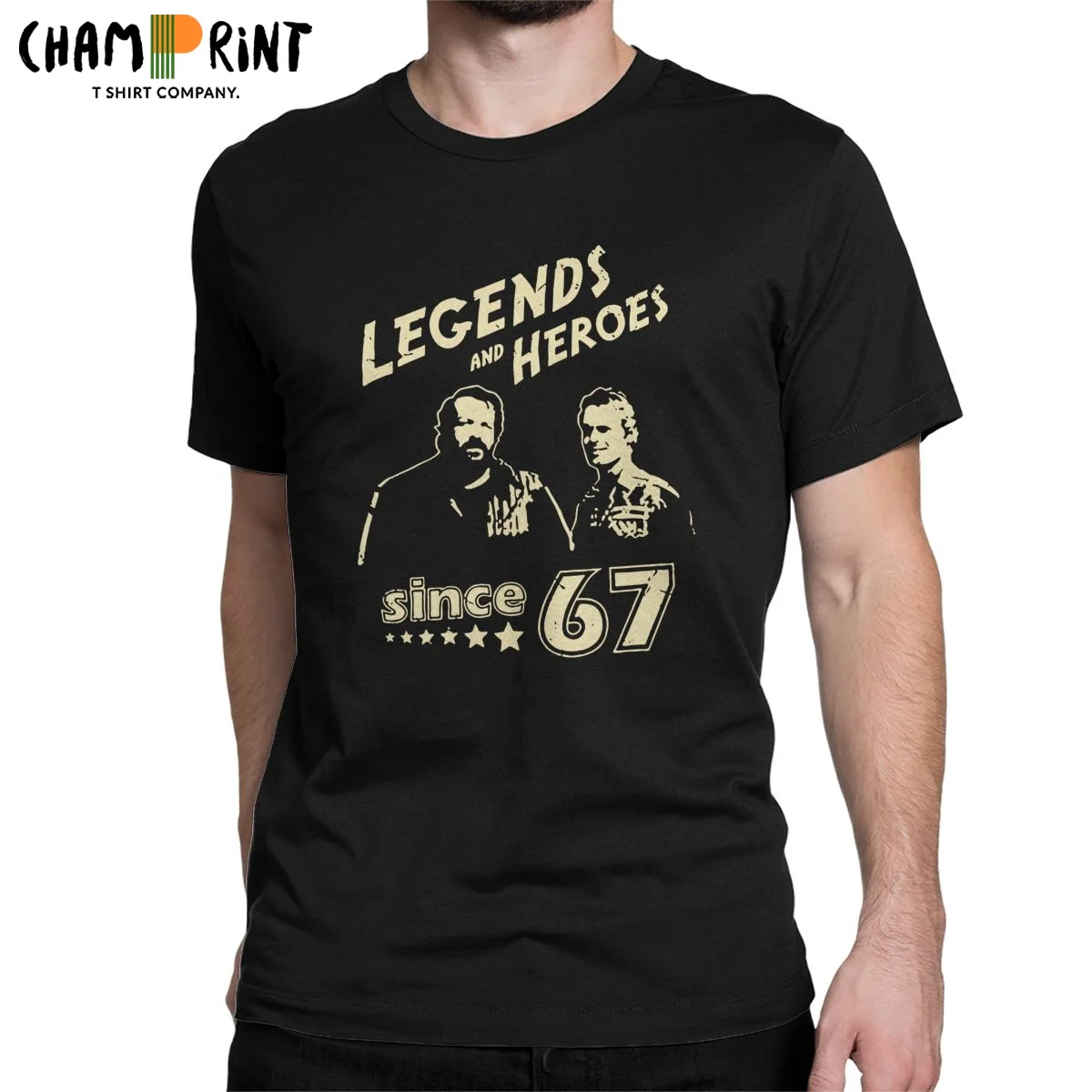 

Футболка мужская с надписью Bud Спенсера, легенды и герой с 67 лет, хлопковая одежда Terence Hill, потрясающие футболки с коротким рукавом и круглым вырезом