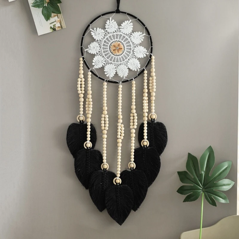 

Woven Dream Catcher Decor Bohemian Leaves Dreamcatcher Wall Hanging Decorations for Home Room Car Ornament Traditional