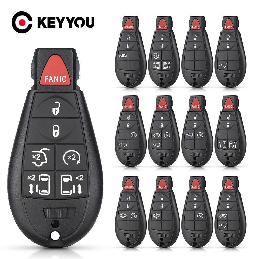 

KEYYOU Remote Car Smart Key Shell For Jeep Grand Cherokee Chrysler 300 Town & Country Dodge Challenger Charger Journey Fob Case