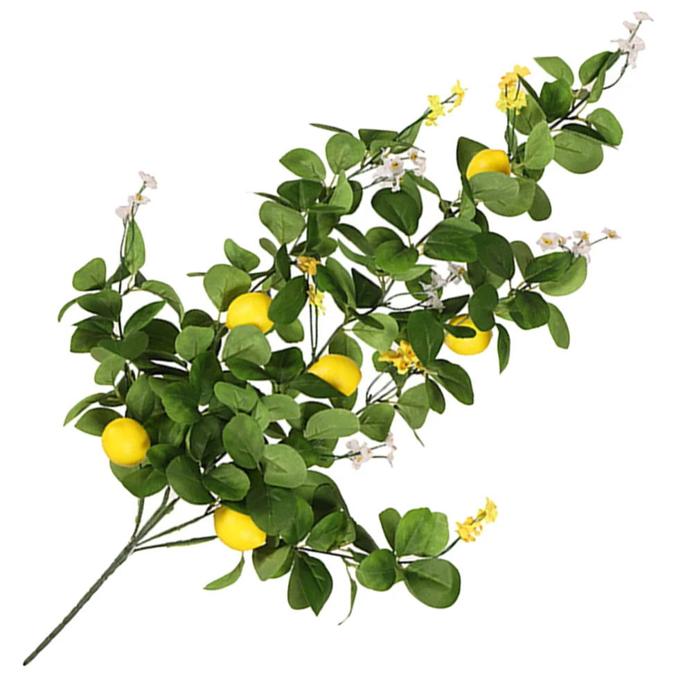 

Simulation Lemon Rattan Fake Lemons Bouquet Wreaths Front Door Home Decor Yellow Branch Decoration Fruit Artificial Stem Tree