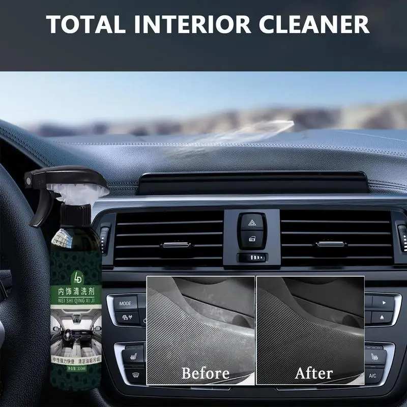 

Car Interior Leather Cleaner 300ml Car Interior Home Cleaning Car Detailing Spray Strong Decontamination Ceiling Seat Clean