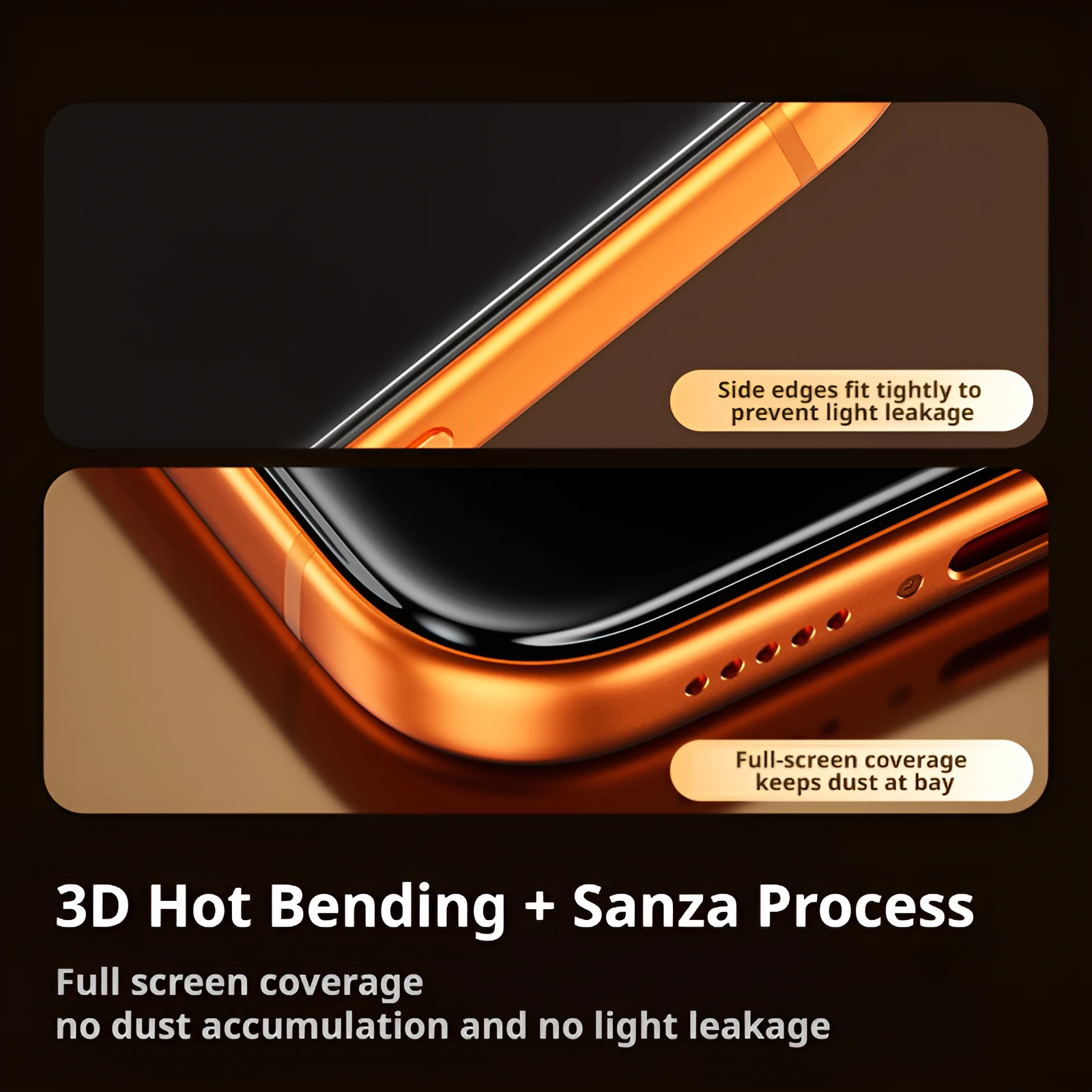 Фото Защитное стекло SAMZHE 3D изогнутое, закаленное, для iPhone 17 ProMax 16Pro, ультратонкое 0.23мм, полное покрытие, ударопрочное, HD №2