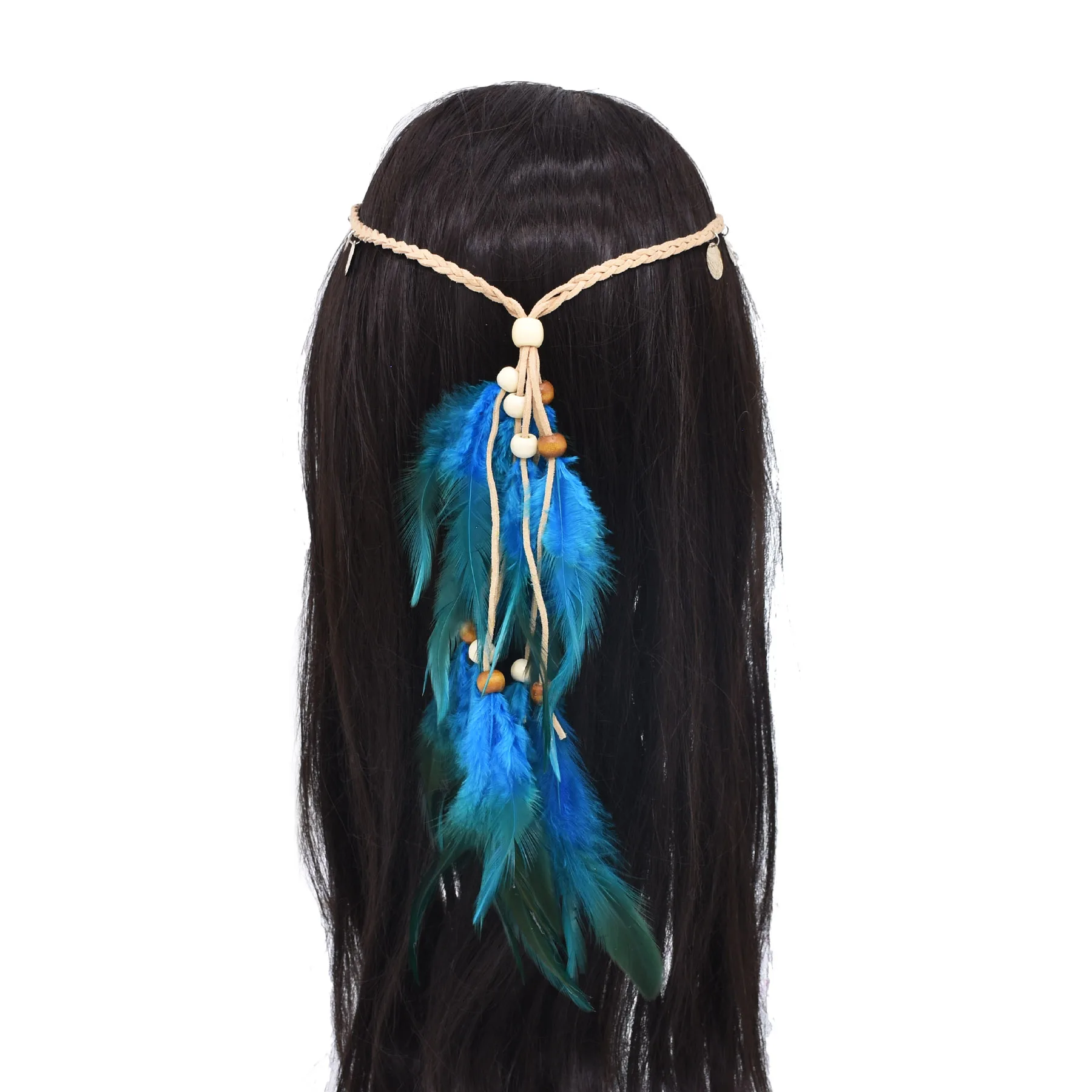 Богемная повязка на голову с перьями повязки для волос павлином регулируемые