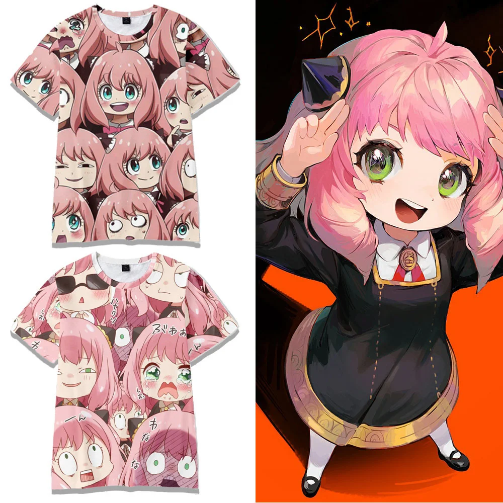 

Женская футболка с коротким рукавом, свободная летняя хлопковая Футболка с 3D-принтом персонажей семьи шпионов