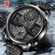 FOXBOX New Men Watches Fashion Sport Leather Watch Mens Luxury Date Clock Waterproof Quartz Chronograph Watch for Men Wristwatch Other Image