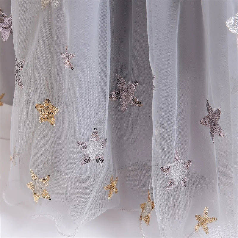 Синее платье для девочки со звездами Тюлевое бальное принцессы вечернее