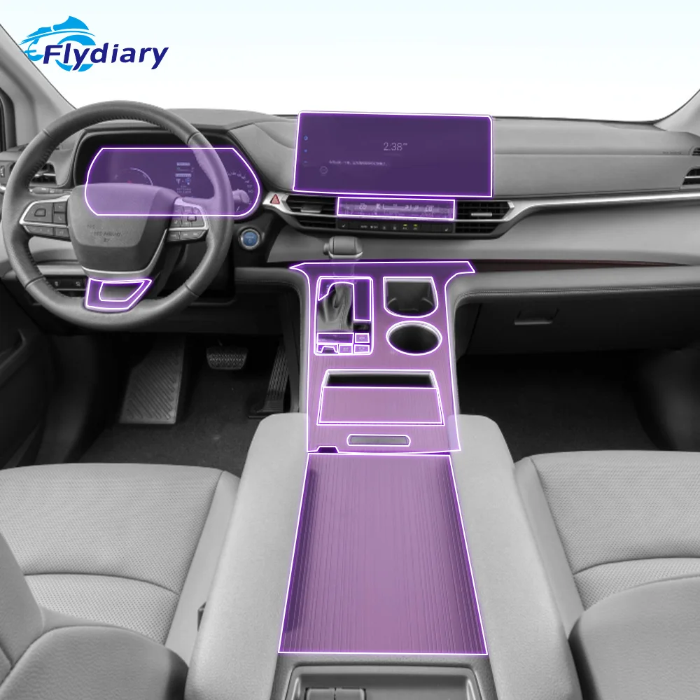 

For Toyota Granvia 2022-2023 Car interior Center console transparent TPU Paint protective film Anti scratch sticker LCD screen