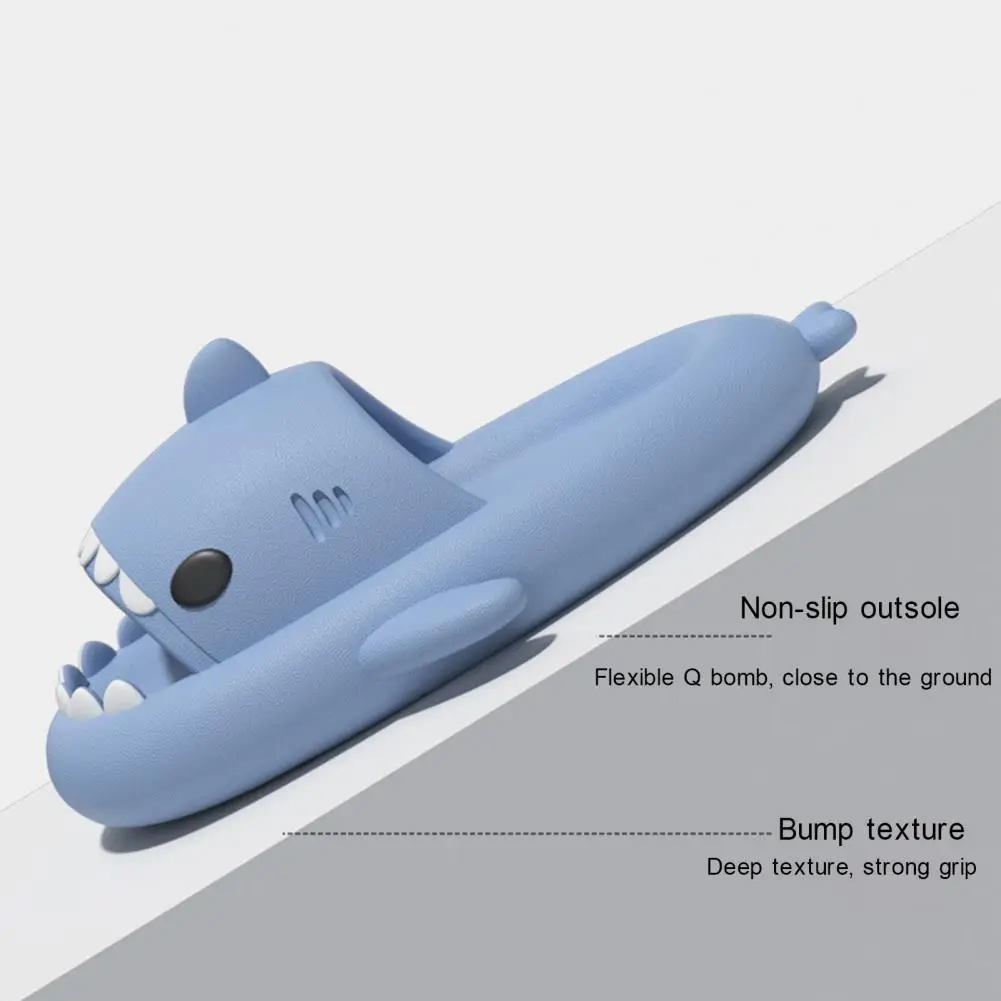 

Unisex Cute Shark Slippers Rebound Round Toe Slip-on Anti-Slip Summer Women Men Slippers Lightweight Casual Beach Shoes