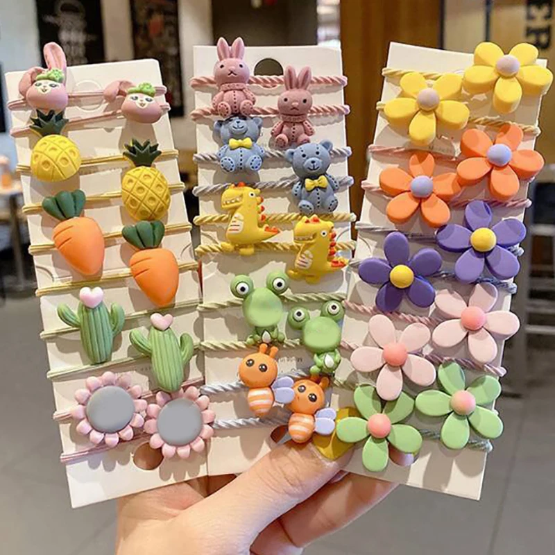 

Cute Daisy Hair Rope Girls Hair Styling Accessories Children Pineapple Fruit Hair Rope Frog Headdress Kids Ponytail Decoration