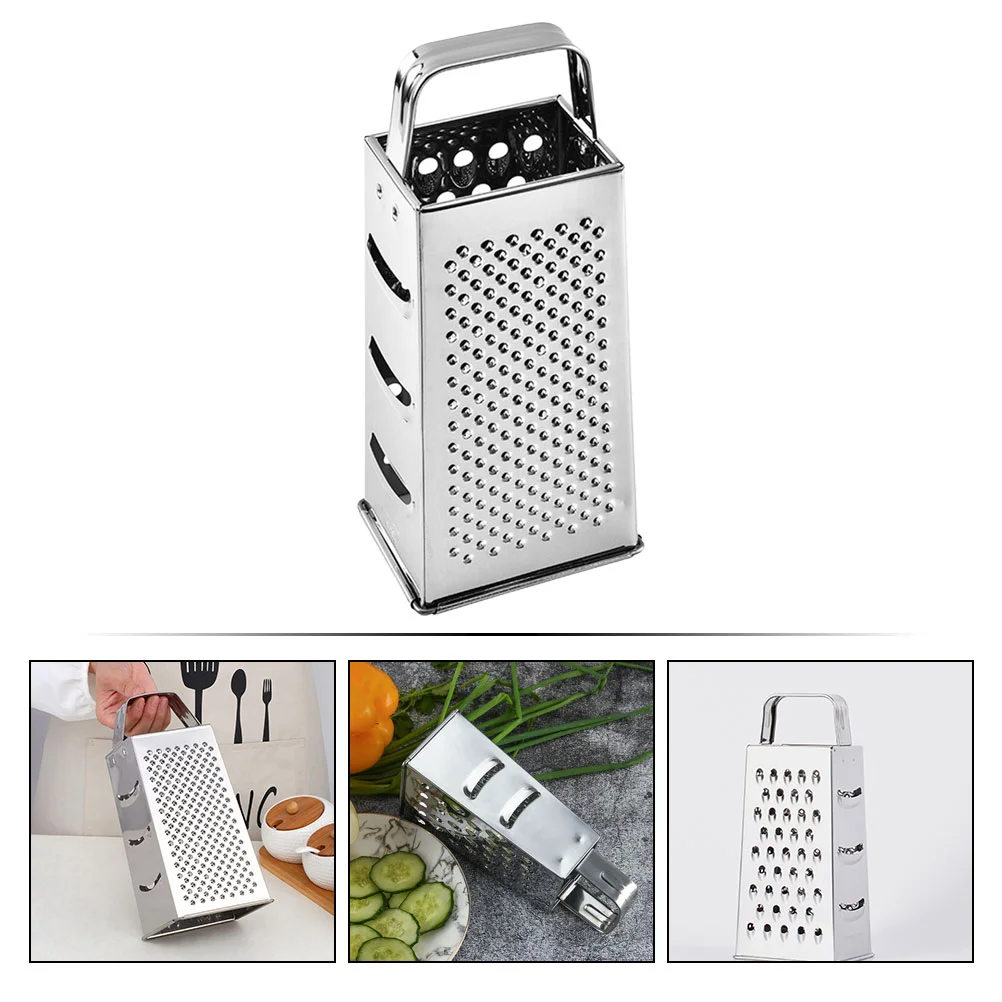

Cassette Tool Four-sided Grater Steel Graters Kitchen Handle Ginger 20.3X9.1X6.6CM Stainless Silver Multifunctional