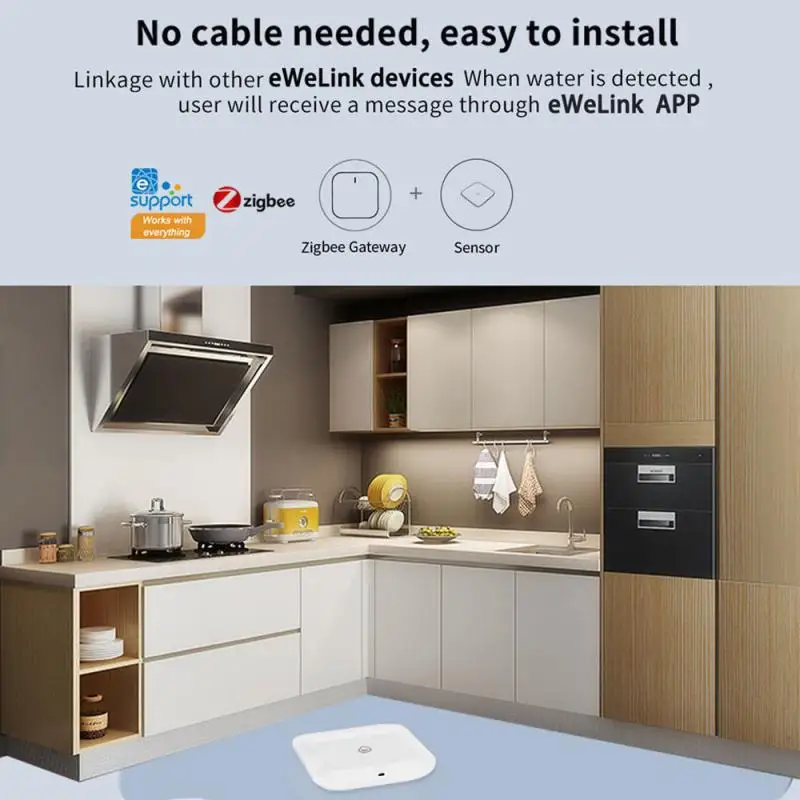 Датчик утечки воды Zigbee погружной детектор уровня для умного дома работает с