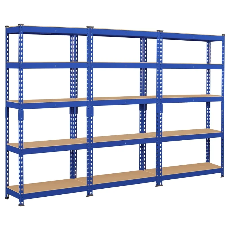 Smile Mart 5-Shelf Boltless & Adjustable Steel Storage Shelf Unit, Black, Holds up to 330 lb Per Shelf, 3 Pack