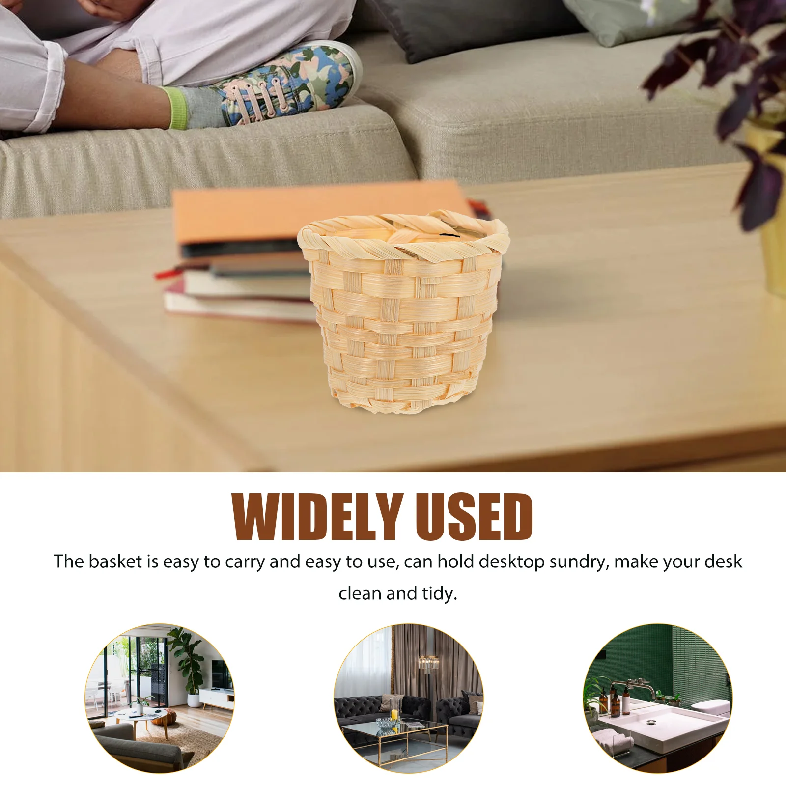 4 шт. тканая корзина для хранения плетеная мини-подарка пикника настольный