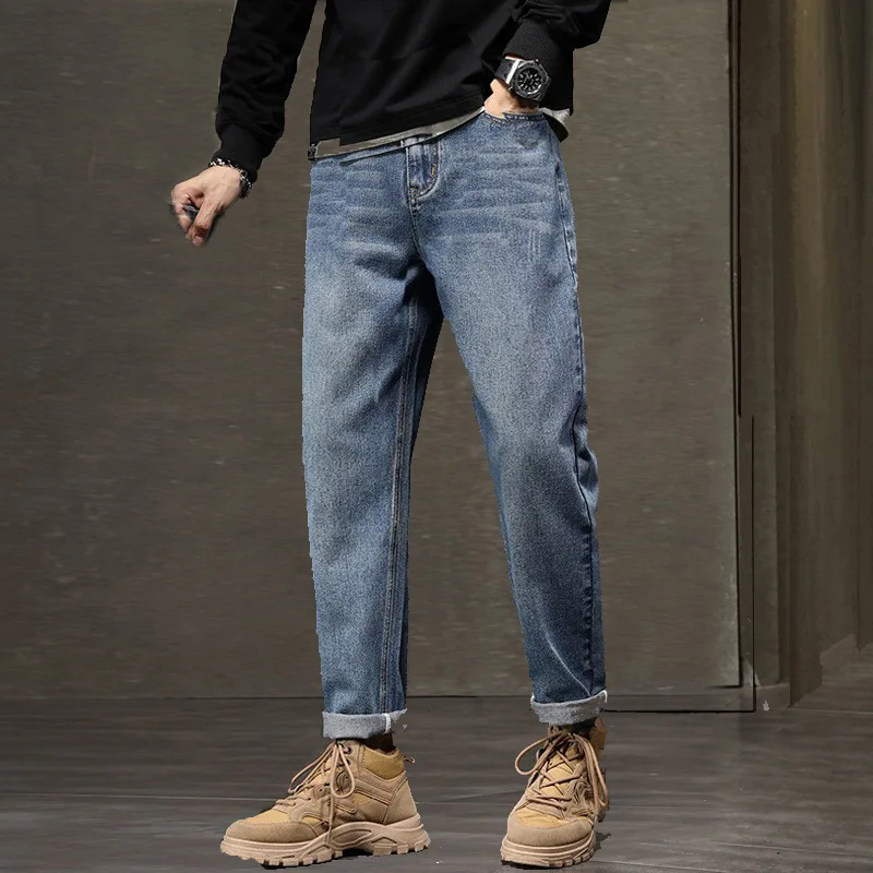 Spring and Autumn 2023 Korean Style Straight Leg Jeans Men's Casual A10