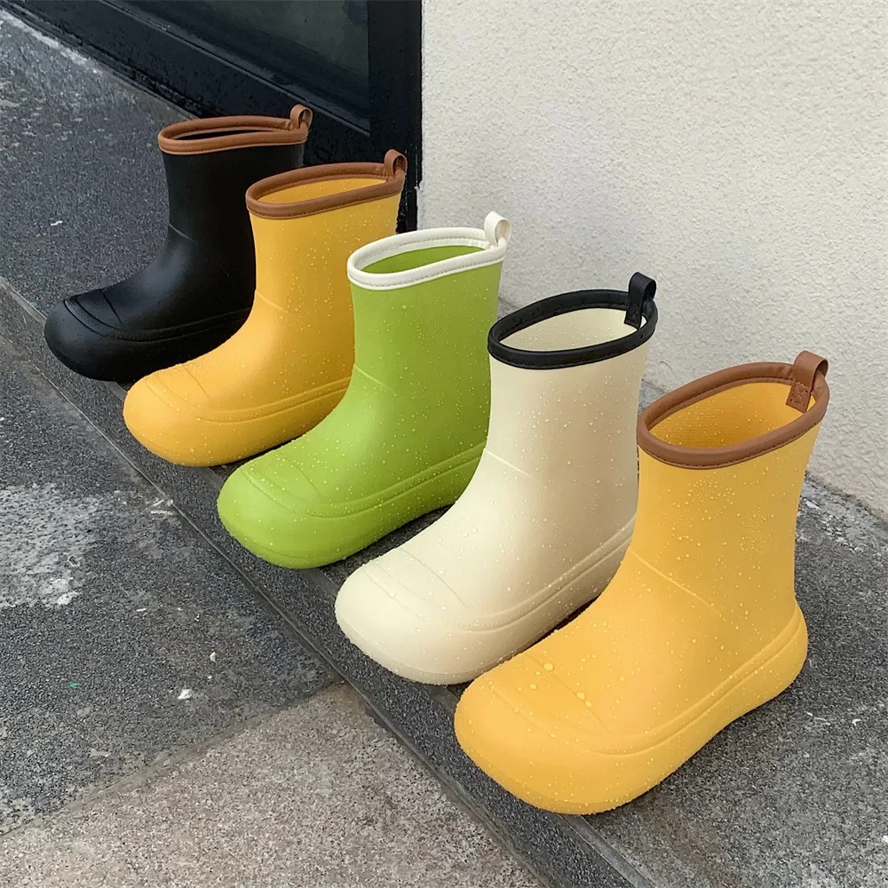 Новые повседневные женские резиновые сапоги однотонная женская модная обувь