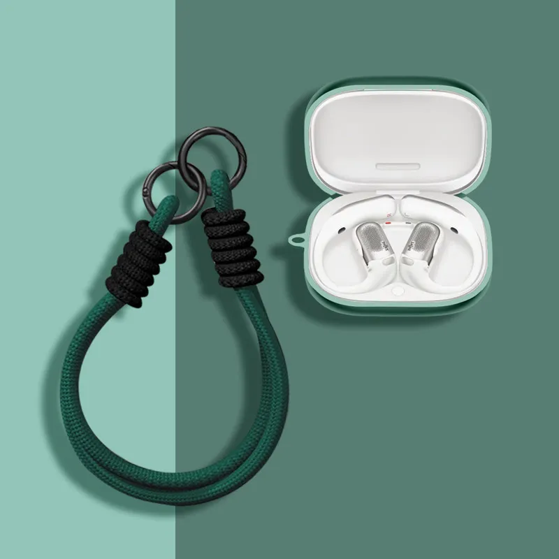 Подходит для Shokz Open Fit Pro: однотонный силиконовый защитный мягкий чехол для беспроводных Bluetooth-наушников с застежкой-ремешком. (art.: 3920d8cd6344a) - 3920d8cd6344a