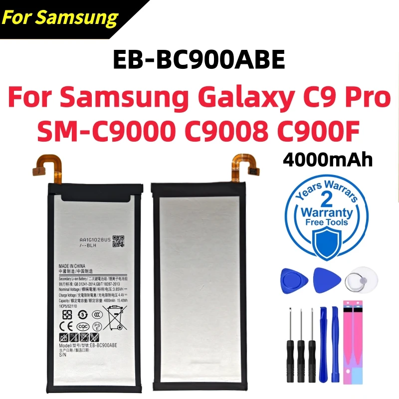 Фото 100% новый высококачественный аккумулятор EB-BC900ABE 4000 мАч для Samsung Galaxy C9 Pro SM-C9000 C9008 C900F C900Y, замена батареи телефона + инструменты №1
