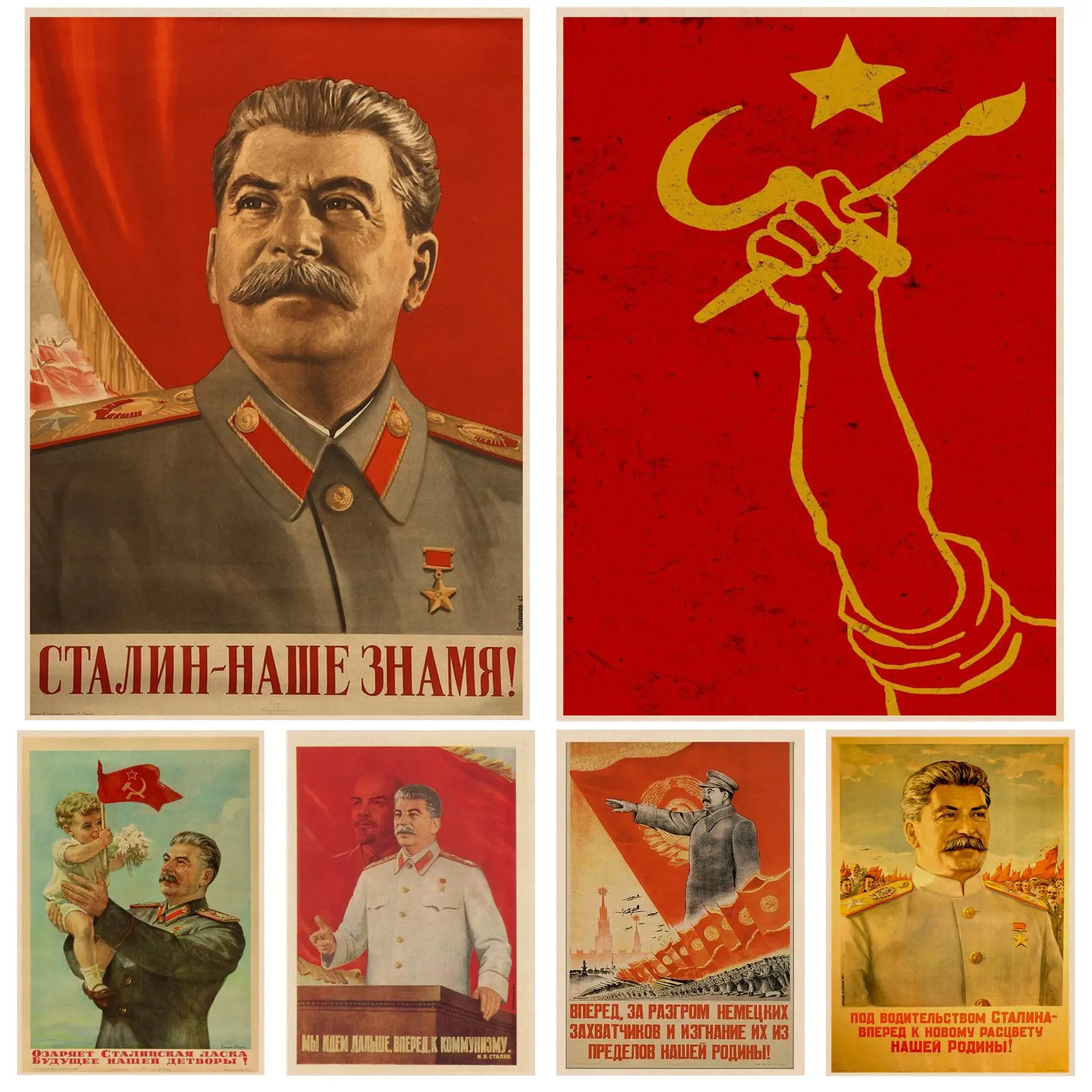 

Soviet USSR CCCP Posters Celebrity Stalin Anime Posters For Living Room Bar Decoration Nordic Home Decor