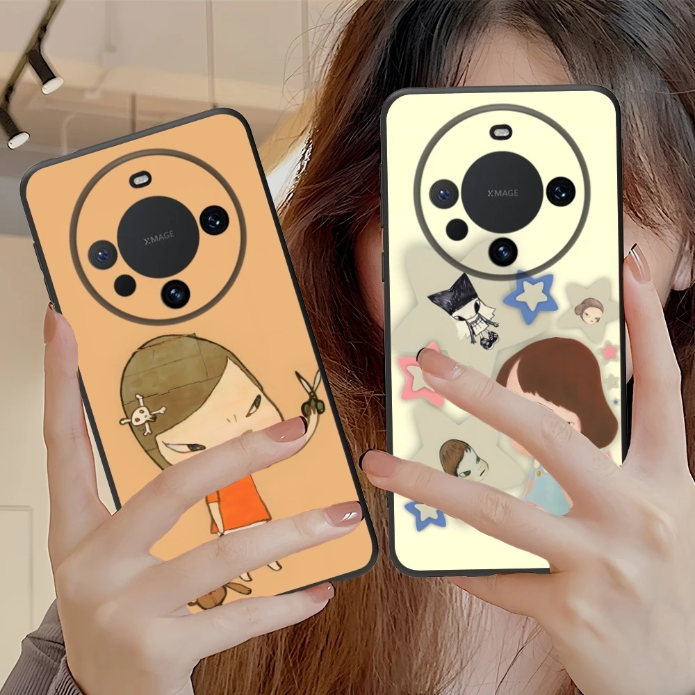 Smart Yoshitomo Nara Mobile Cell Phone Case for Huawei Mate 60 50 40 30 20 10 Pro Plus Lite E 5G Black Soft Cover Shell